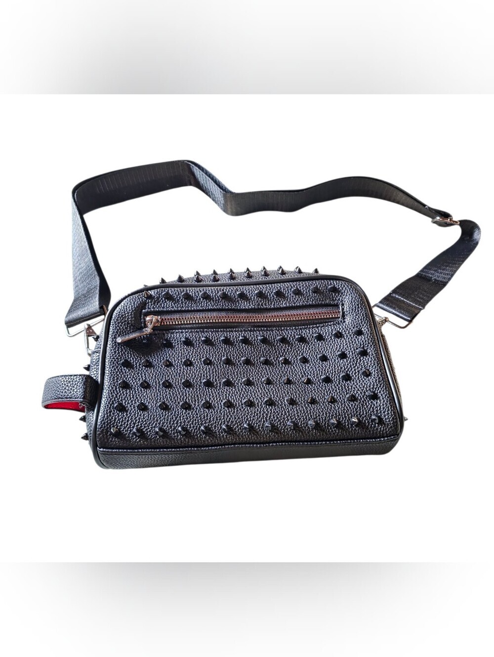 New Black And Red Studded Crossbody Sling Bag Unisex